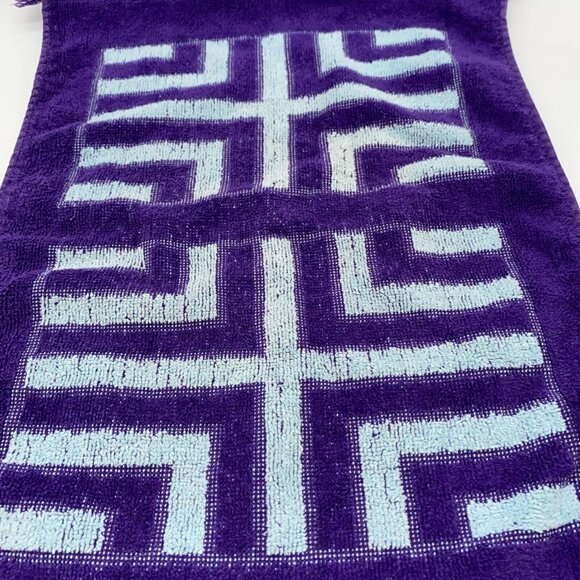 Yves Saint Laurent Fingertip Towel Purple Blue Geometric Fieldcrest USA Vintage - Picture 3 of 8